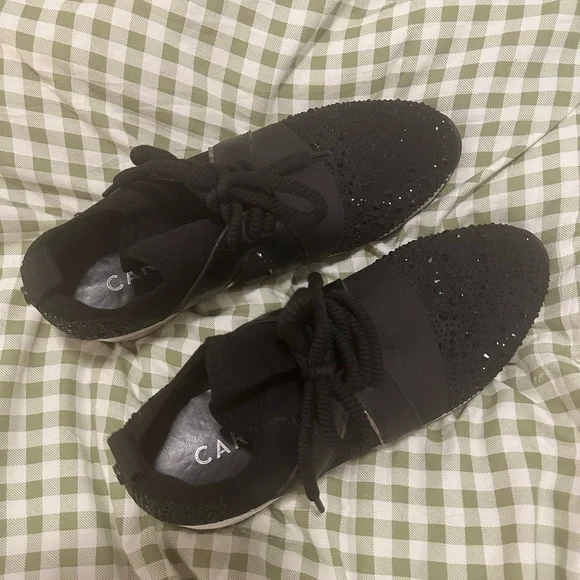 Carvela Lament Bling Embellished Women's Sneakers in Black Size 38.5 - Picture 3 of 9